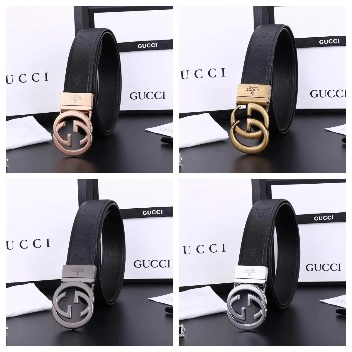 Gucci Blondie wide belt in black leather
