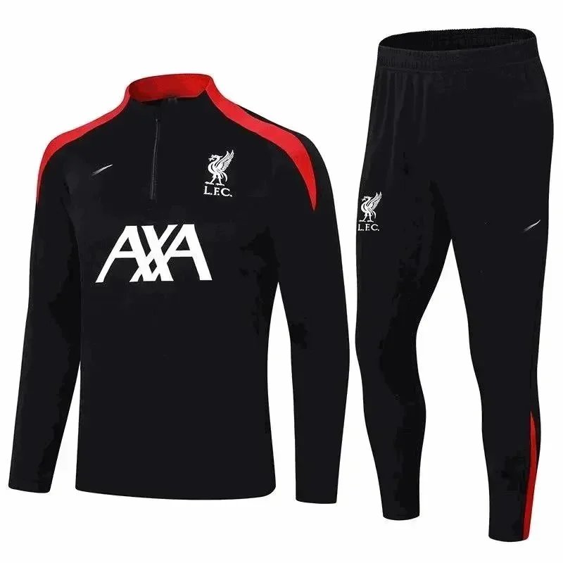 2024/2025 Liverpool Half-Pull Training Suit Black Jersey