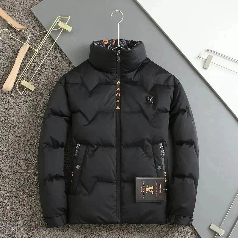 Mens White Duck Down Short Winter Jacket