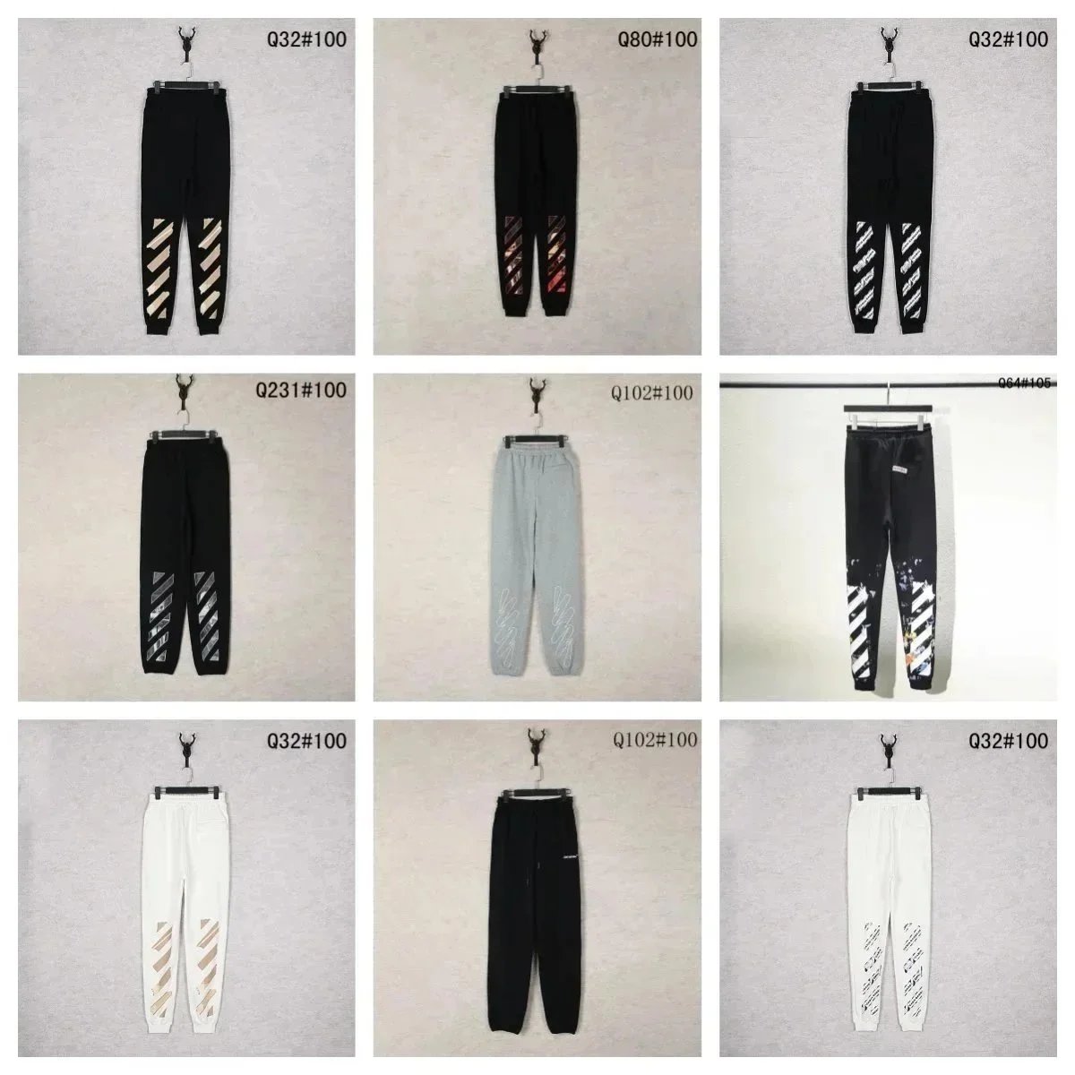 OFF-WHITE Caravaggio Saint Jerome Writing Diag Slim Fit Sweatpants Black/White