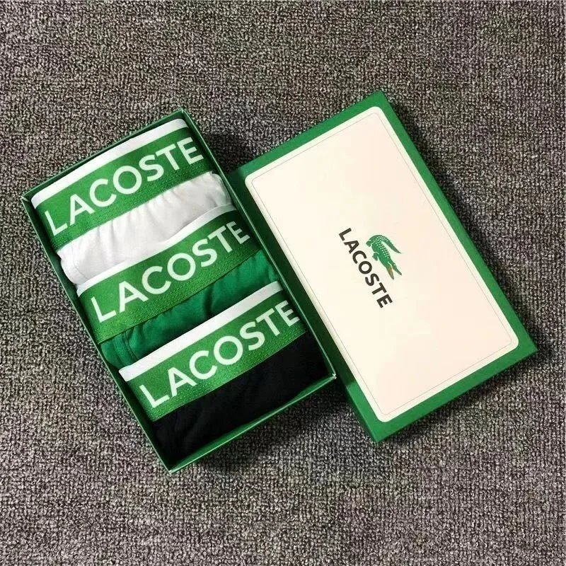 Lacoste Men's Boxer Briefs 3-Pack Green White Black