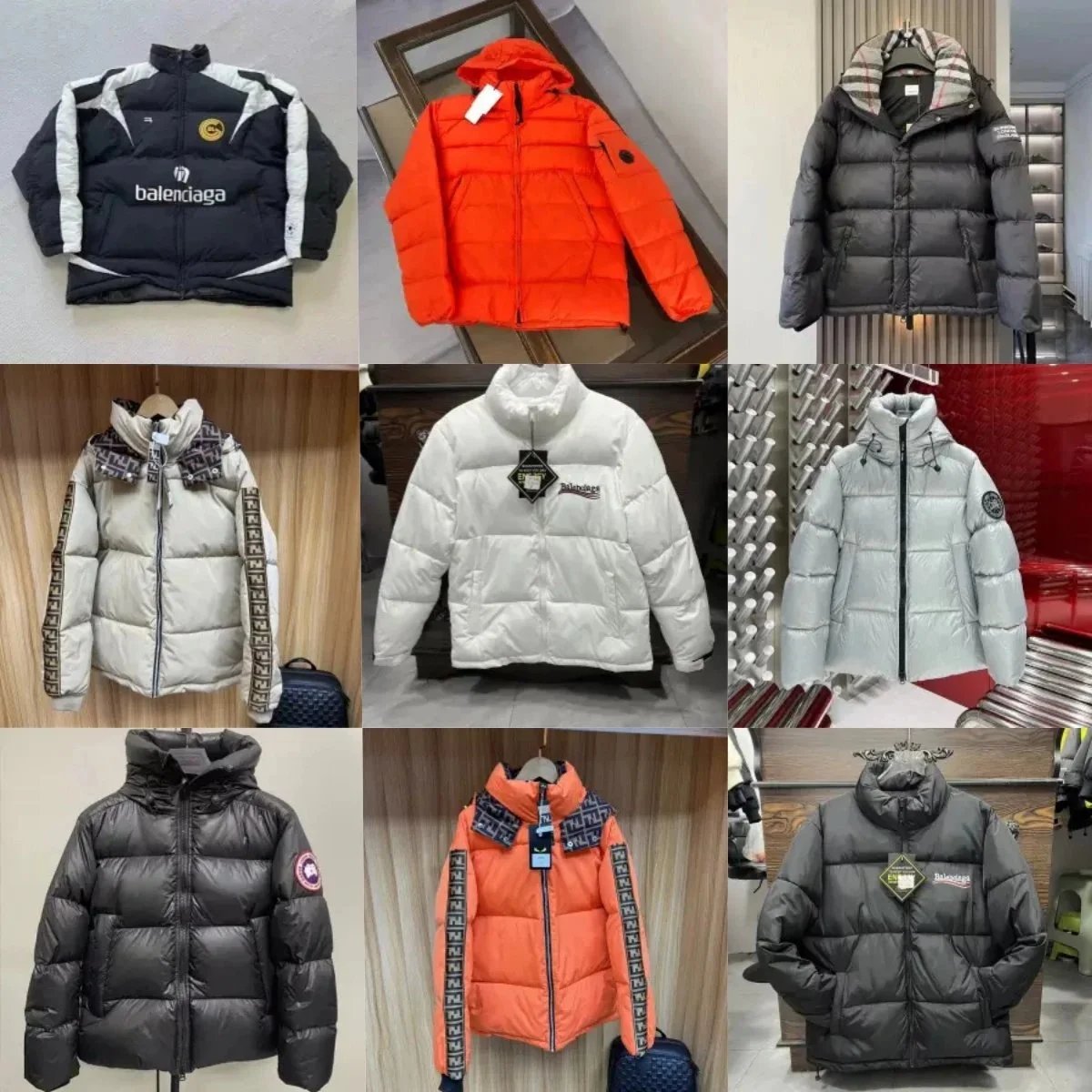 Balenciaga Winter Down Jacket Men Women Fashion Brand Logo Hooded Puffer Coat