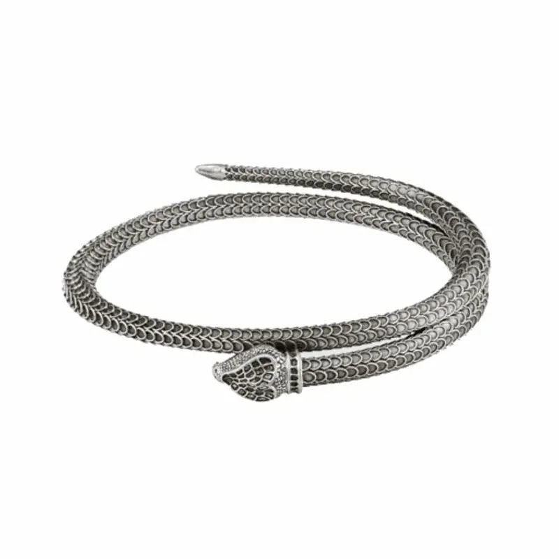Cartier Snake Bracelet in Silver with Diamond Accents