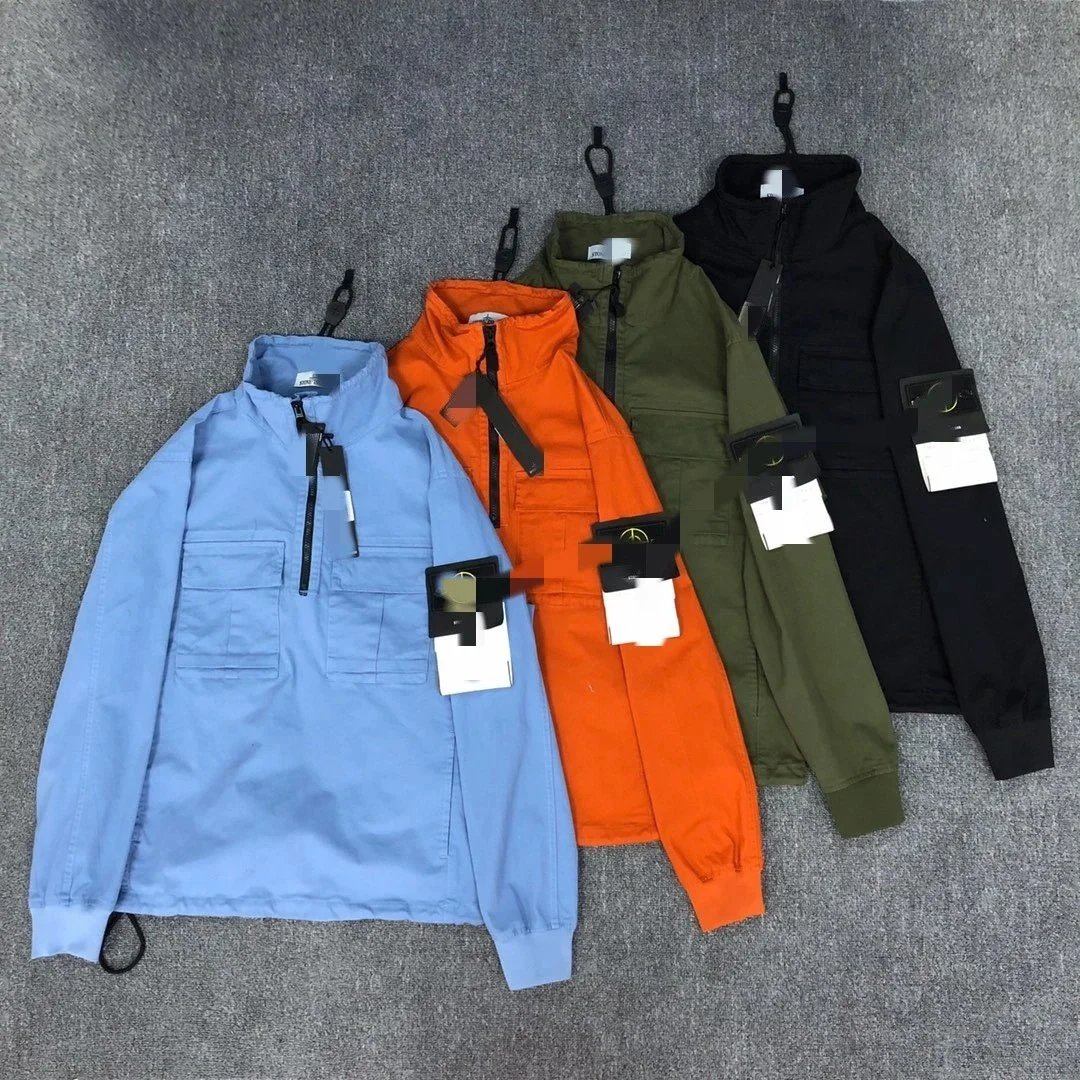 Men's Half-Zip Hooded Jacket Lightweight Outdoor Windbreaker