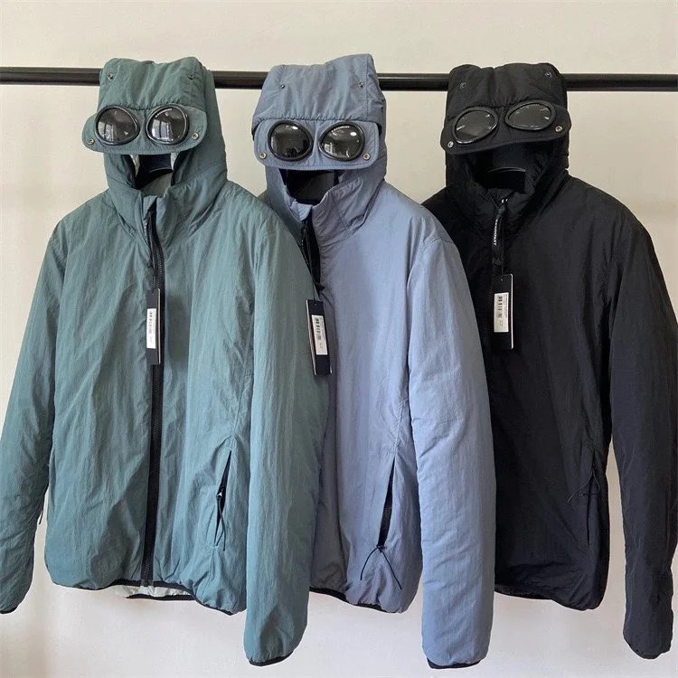 Y-3 Aviator Hooded Puffer Jacket with Goggles Design
