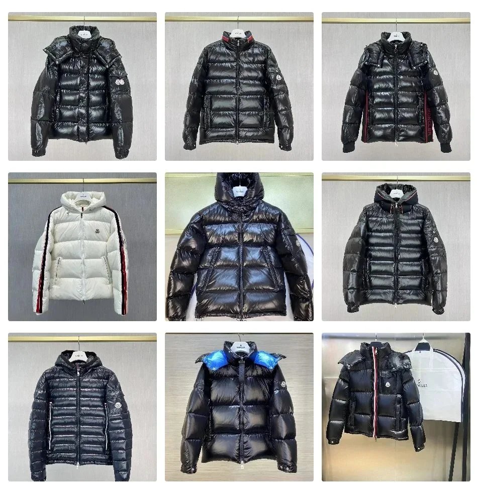 Moncler Down Jacket Men Women Winter Warm Puffer Coat Hooded Black White