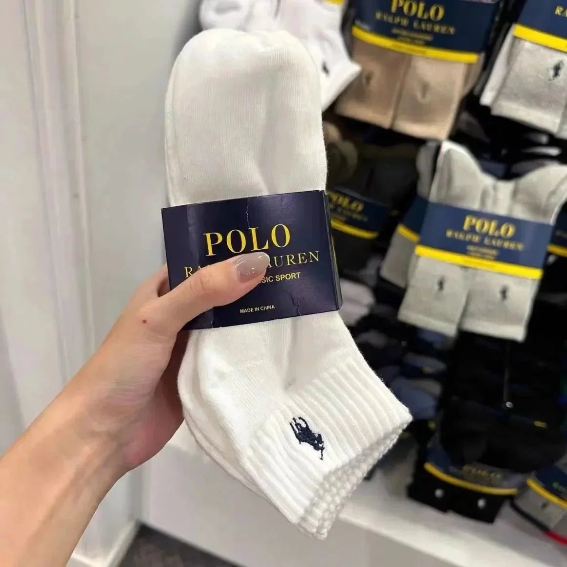 Polo Ralph Lauren Classic Sport Crew Socks White