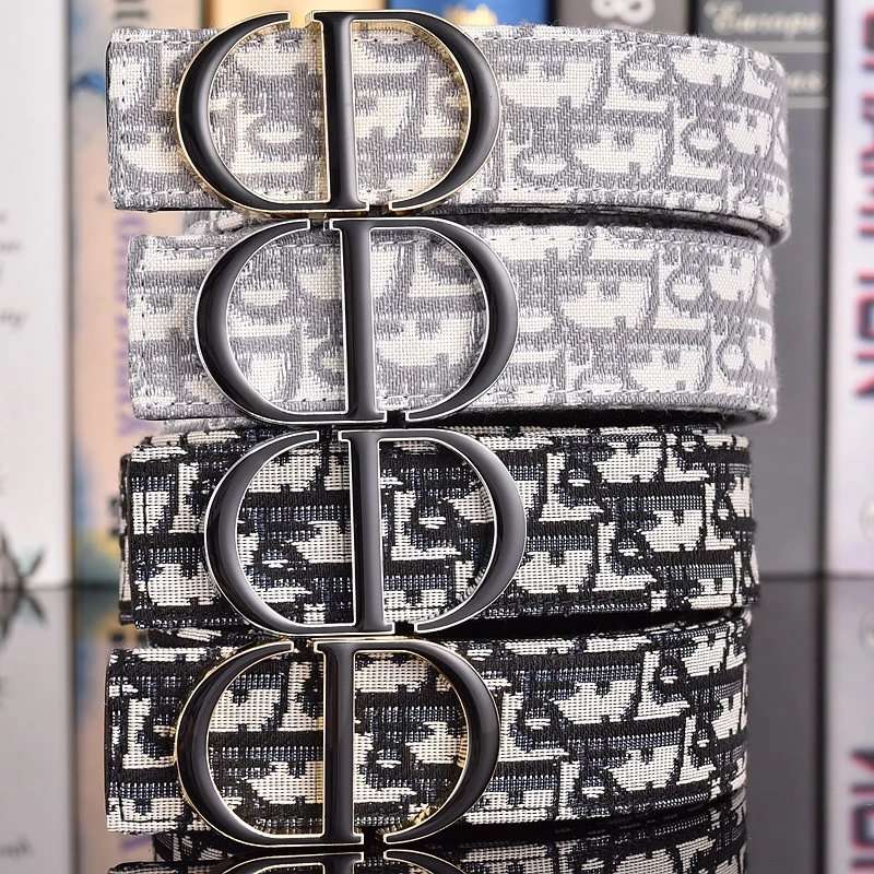 Dior Oblique Pattern Belt with CD Logo Buckle