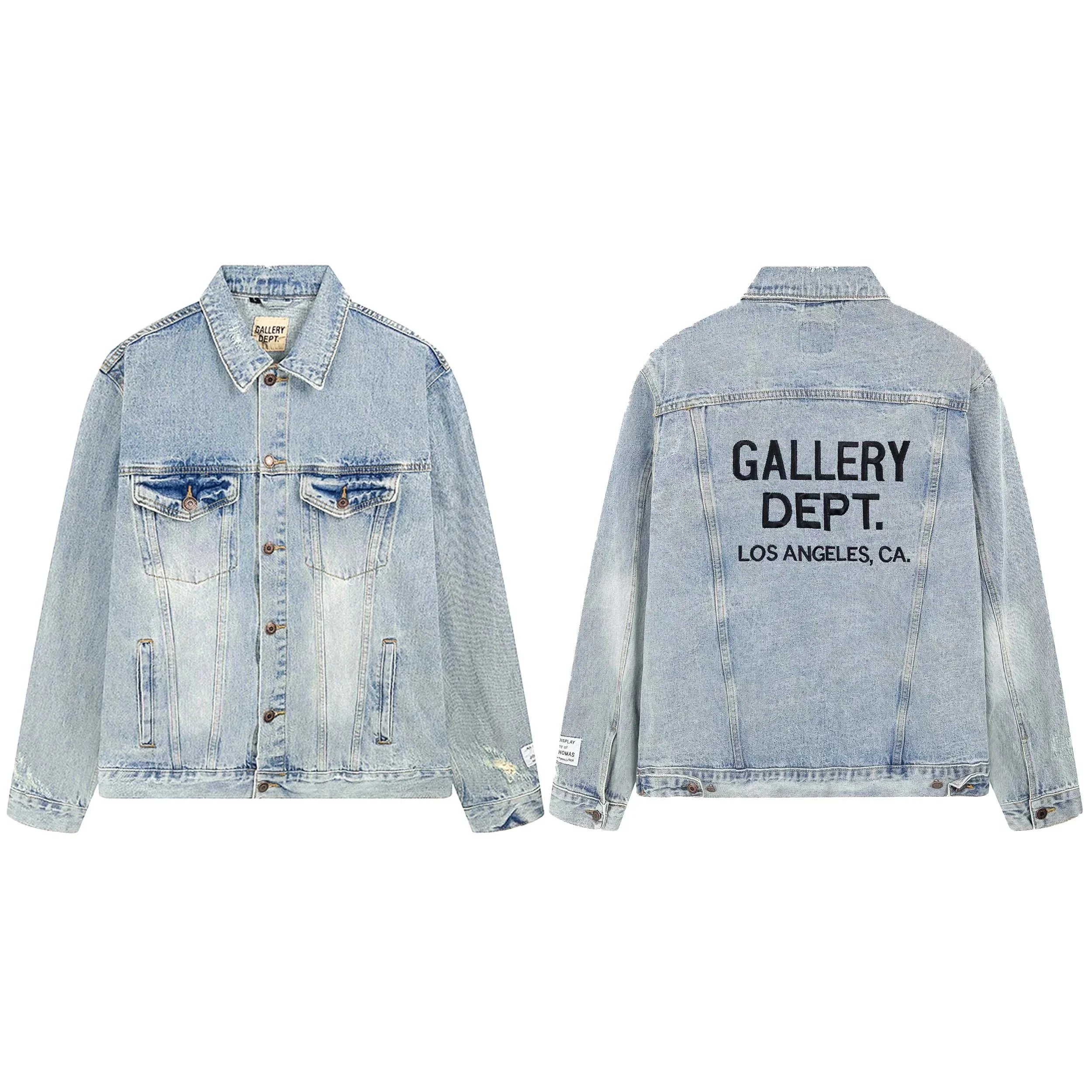 Gallery Dept. Light Wash Denim Jacket with Logo Print