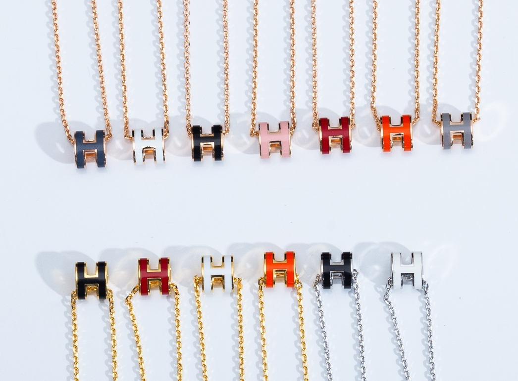 Hermès H Pendant Necklace in Multiple Colors