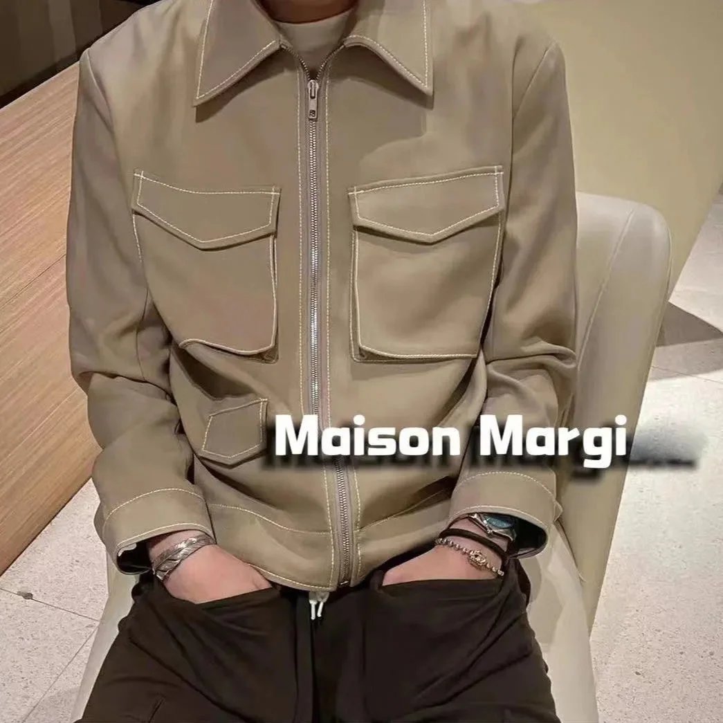 Maison Margiela Beige Utility Jacket Men's Fashion Streetwear
