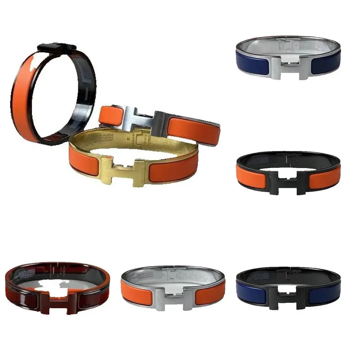 Hermès Clic H Bracelet in Enamel and Leather