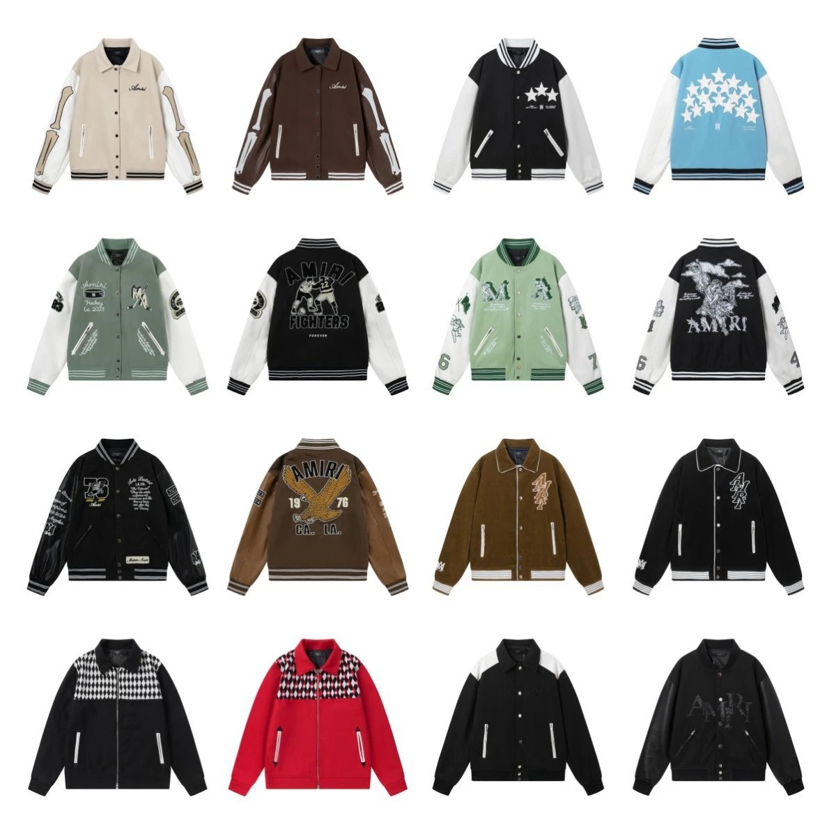 Amiri Varsity Jackets Collection - Premium Leather & Wool Bomber Styles