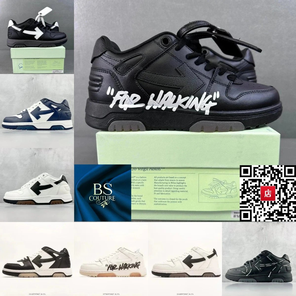 BS COUTURE For Walking Sneakers Black White Men Women Fashion Streetwear Shoes
