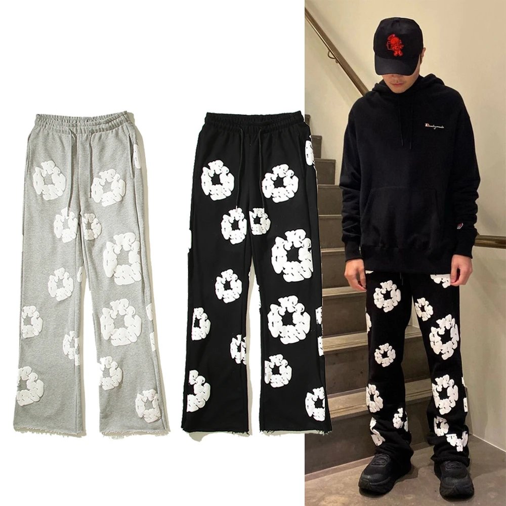 Riachygoods Floral Pattern Sweatpants for Men and Women