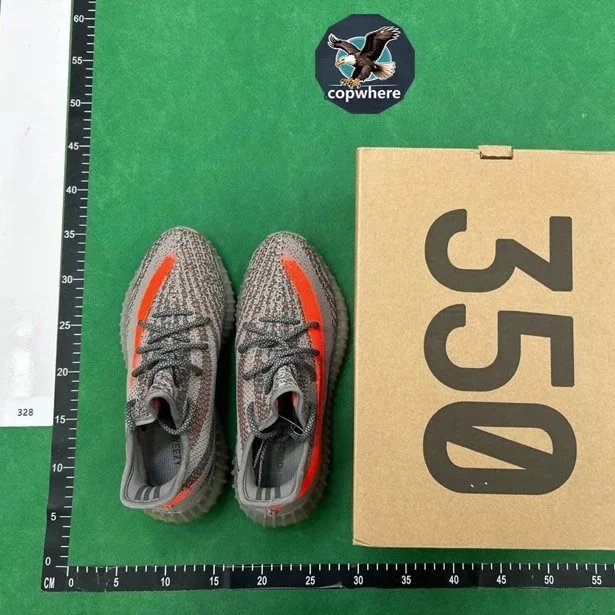 Adidas Yeezy Boost 350 V2 Grey Orange Sneakers