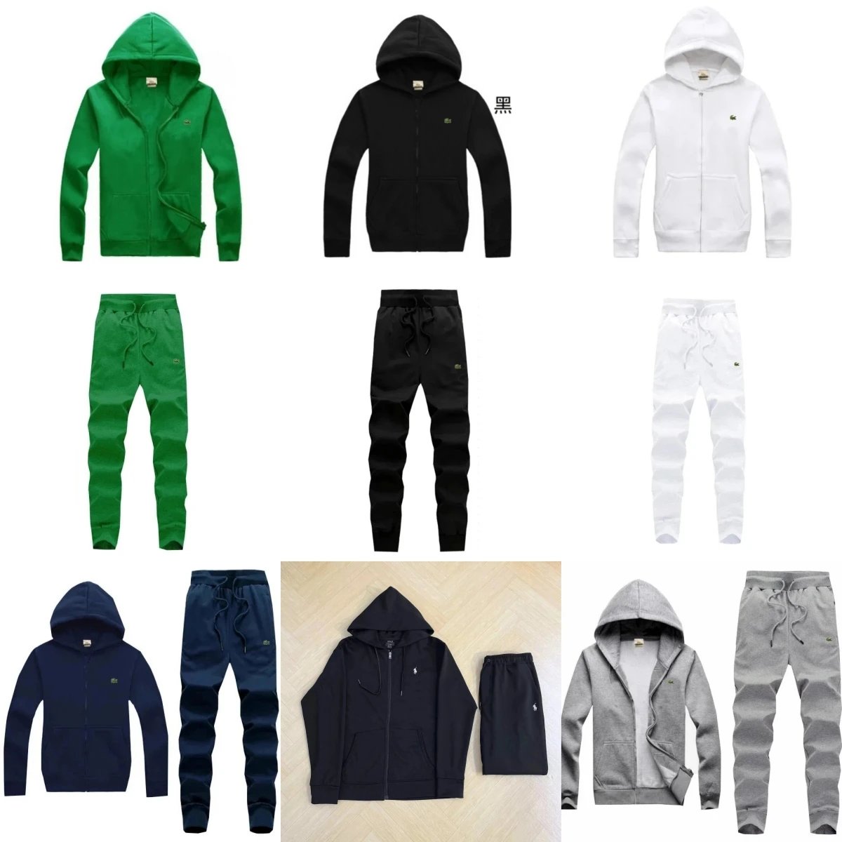 Lacoste Men's Hoodie and Sweatpants Set Casual Sportswear Tracksuit