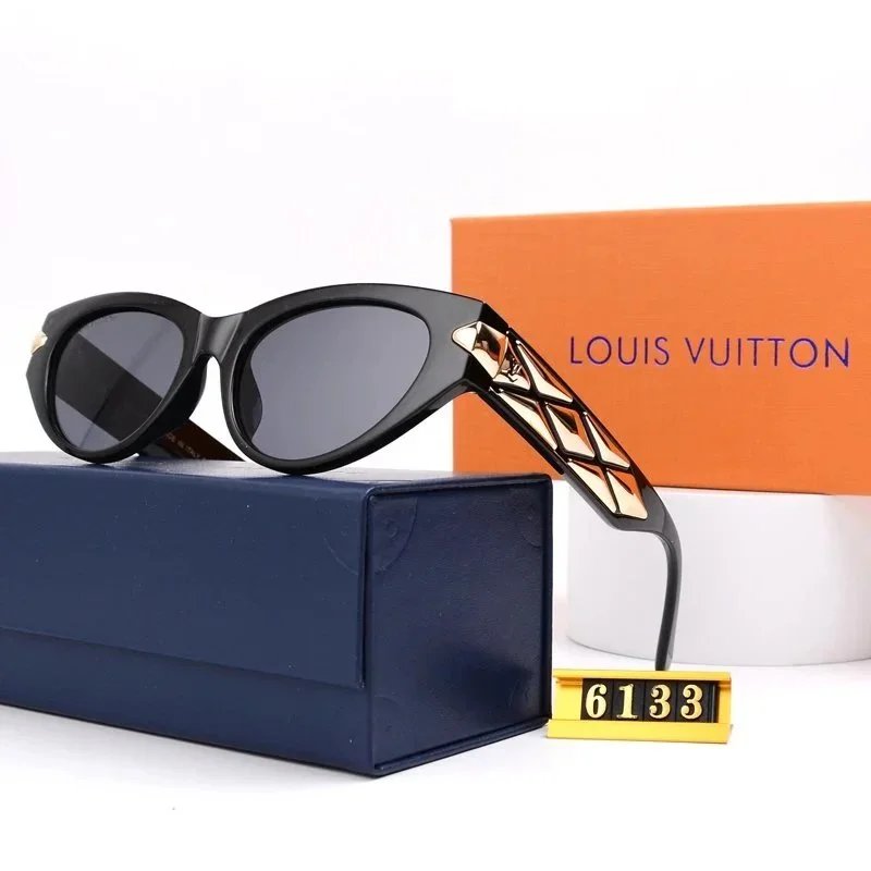Louis Vuitton Sunglasses 6133 Black Frame Gold Accents